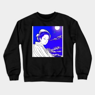 Woman waiting under the watchful moon. Crewneck Sweatshirt